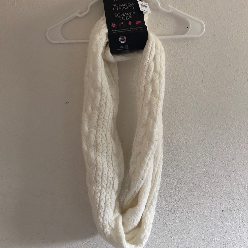White Infinity Faux Fur Lined Scarf